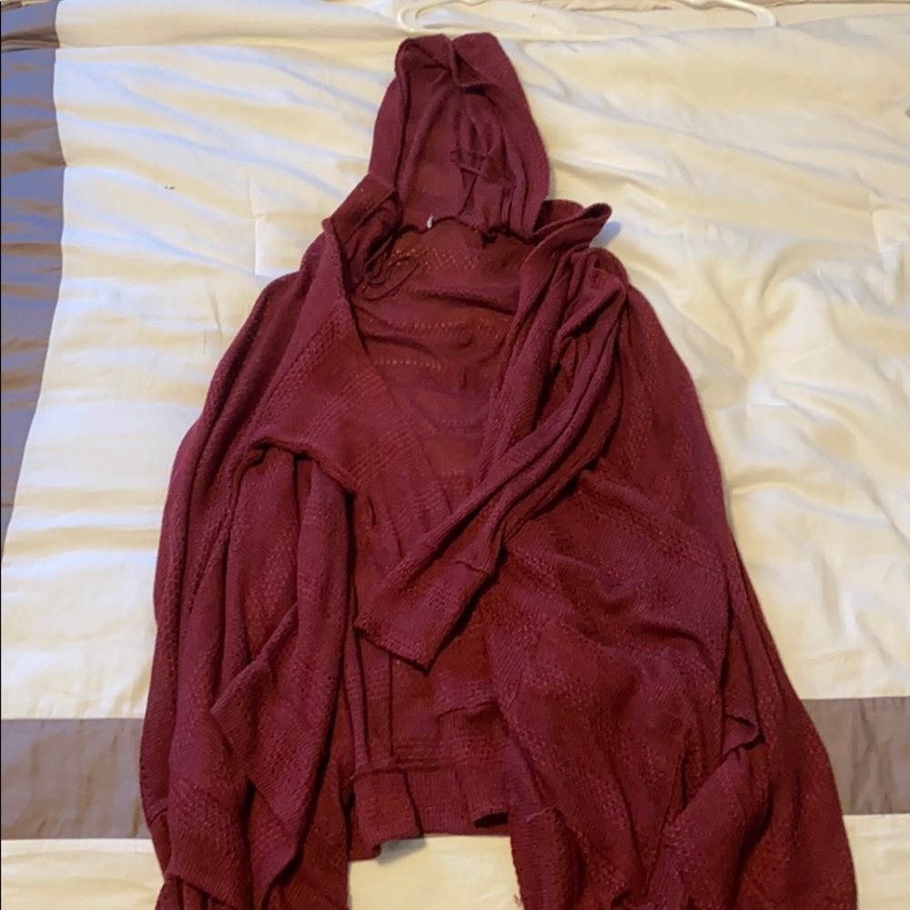 Long Maroon Cardigan